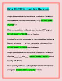 Adaptive Fitness & Biomechanics: Exam Test Questions for Sports Science
