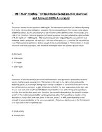 MLT ASCP Exam Practice Questions and Answers