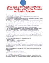 CDEO 2025 Exam Questions | Multiple-Choice Practice with Verified Answers and Detailed