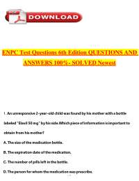 ENPC Exam Questions and Answers: Pediatric Emergency Care Study Guide