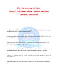 Life and Health Insurance Exam Questions and Answers