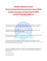 Elevator Mechanic Exam Questions and Answers