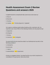 Health Assessment Exam Review: Cardiopulmonary Questions and Answers