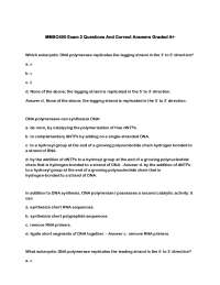 Molecular Biology Exam Questions and Answers: DNA Replication and Transcription