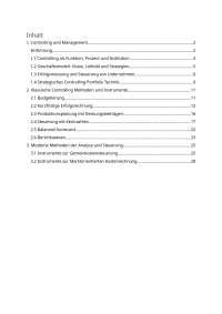 Zusammenfassung Grundlagen Controlling