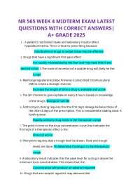 NR 565 WEEK 4 MIDTERM EXAM LATEST QUESTIONS WITH CORRECT ANSWERS| A+ GRADE 2025