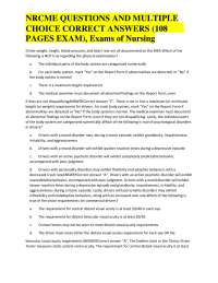 NRCME Exam Questions and Answers: Medical Examinations for Commercial Drivers