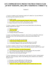 Comprehensive Exam Questions and Answers for Nursing Students