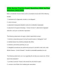 EFDA Review Practice Exam| Questions With Verified Solutions 2025/2026
