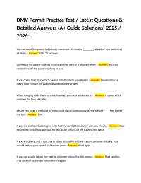 DMV Permit Practice Test 2025/2026: Questions and Answers