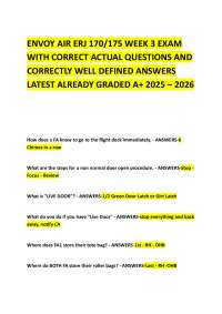 Envoy Air ERJ 170/175 Exam Q&A: Flight Attendant Procedures