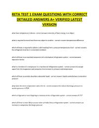 RETA TEST 1 EXAM QUESTIONS WITH CORRECT DETAILED ANSWERS A+ VERIFIED LATEST VERSION