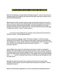 Marketing Research Exam Questions and Answers