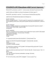 CD 420 EXAM 3 Questions with Correct Answers.