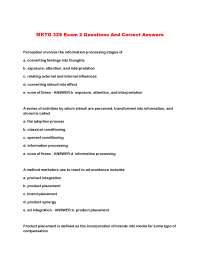Marketing Exam Questions and Answers: Consumer Behavior