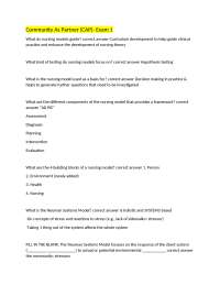 Community Health Nursing: CAP Model Exam Questions and Answers