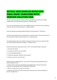 ACTUAL 2025 SCNM Q6 BOTM 6020 FINAL EXAM QUESTIONS WITH  VERIFIED SOLUTION 2025 The study
