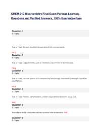 Biochemistry Final Exam Questions and Answers