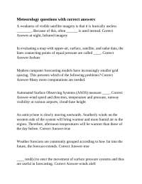 Meteorology Exam Questions and Answers: Study Guide
