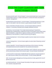 CTCD Exam Prep: Procurement & Contract Management Q&A