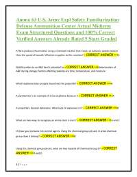 Ammunition and Explosives Safety Exam: Questions and Answers