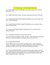 F-16 Emergency Procedures Exam Guide: PW220 Engine