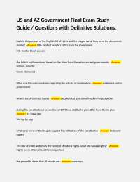 US and Arizona Government Final Exam Study Guide: Questions and Answers