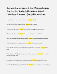 Aceable Learners Permit Test: Comprehensive Practice Questions & Answers