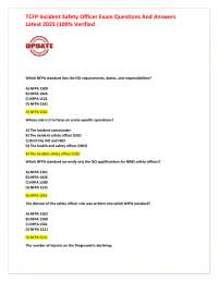 Incident Safety Officer (ISO) Exam Q&A: Latest 2025 Edition