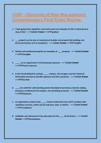 CISR – Elements of Risk Management: Comprehensive Final Exam Review.