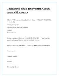 Therapeutic Crisis Intervention (TCI) Exam: Effective Crisis Management Techniques