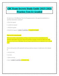 CHC Exam Secrets Study Guide 2025-2026 Practice Test A+ Graded