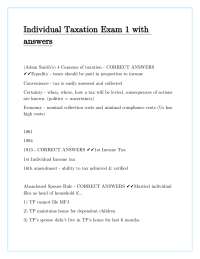 Individual Taxation Exam Review: Key Concepts and Answers