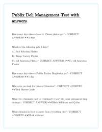 Publix Deli Management Exam: Questions and Answers for Staff Training