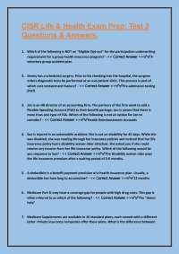 CISR Life & Health Exam Prep: Test 2 Questions & Answers.