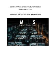 Management Information Systems - Starting Your Own Business