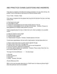 Ophthalmic Dispensing Practice Exam: Frame Adjustment and Lens Fitting