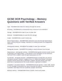 Human Memory: Models, Processes, and Case Studies