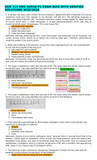 NUR 115 MED SURGE P1 EXAM QUIZ WITH VERIFIED SOLUTIONS 2023/2024
