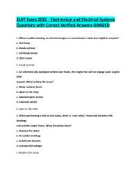 310T Exam 2025 - Electronical and Electrical Systems  Questions with Correct Verified Answ