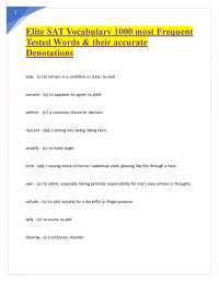 Elite SAT Vocabulary: 1000 Frequently Tested Words with Definitions