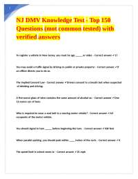 New Jersey DMV Knowledge Test: Top 150 Questions and Answers