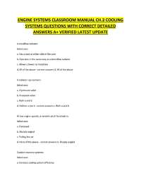 ENGINE SYSTEMS CLASSROOM MANUAL CH.3 COOLING SYSTEMS QUESTIONS