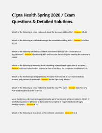 Cigna Medicare Sales Exam: Questions & Answers