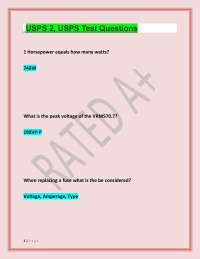 USPS 2, USPS Test Questions: Basic Electrical Engineering Principles