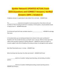 Spotter Network UPDATED ACTUAL Exam 2025|Questions and CORRECT Answers| Verified  Answers