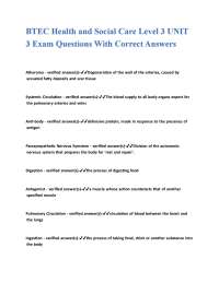 BTEC Health and Social Care Level 3: Glossary of Human Biology Terms