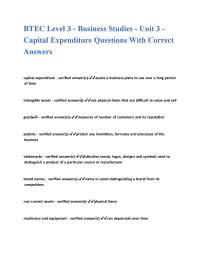 BTEC Level 3 Business Studies: Capital Expenditure Explained