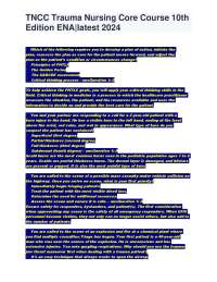 TNCC Trauma Nursing Core Course: Practice Questions and Answers