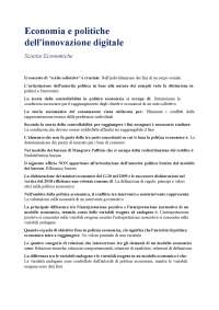 Economia e politiche dell'innovazione digitale - Chiuse - Scienze Economiche - Unipegaso